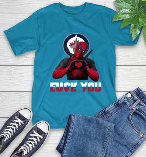NHL Winnipeg Jets Deadpool Love You Fuck You Hockey Sports T-Shirt 9