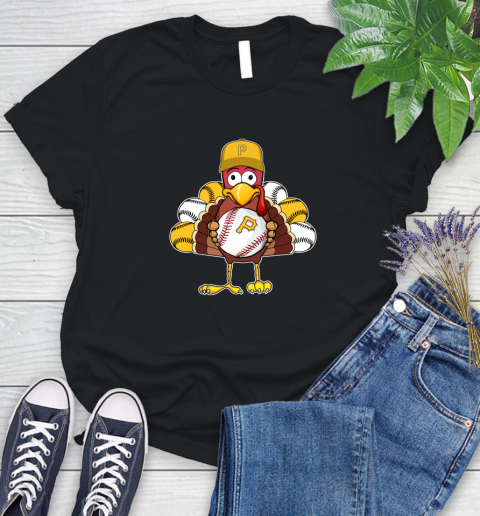 Pittsburgh Pirates Turkey thanksgiving Women's T-Shirt 2