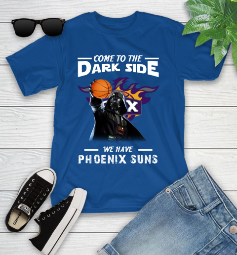NBA Come To The Dark Side We Have Phoenix Suns Star Wars Darth Vader Basketball Youth T-Shirt 12