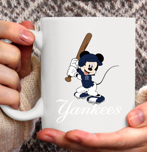 MLB Baseball New York Yankees Cheerful Mickey Mouse Shirt Ceramic Mug 15oz 2