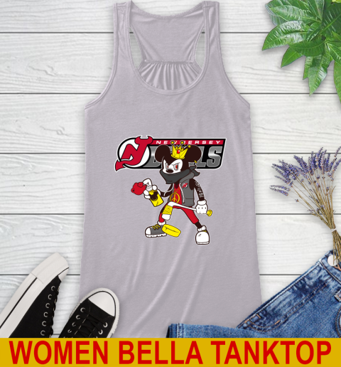 New Jersey Devils NHL Hockey Mickey Peace Sign Sports Racerback Tank 5