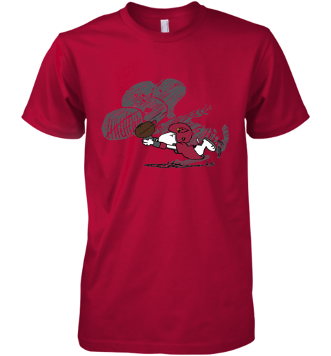 Arizona Cardinals Snoopy Plays The Football Game Premium Men's T-Shirt