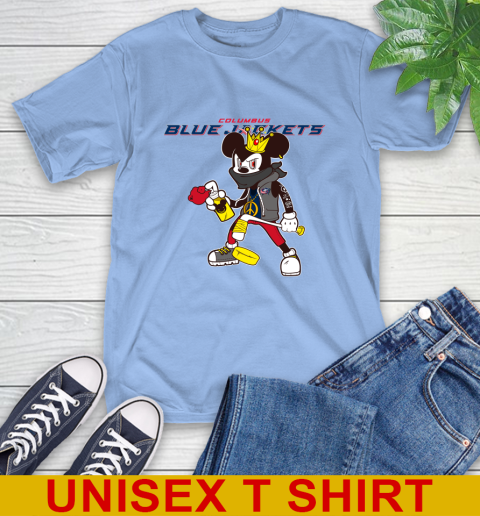 Columbus Blue Jackets NHL Hockey Mickey Peace Sign Sports T-Shirt - Image 12