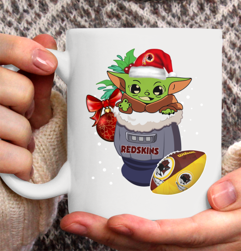 Washington Redskins Christmas Baby Yoda Star Wars Funny Happy NFL Ceramic Mug 11oz 2