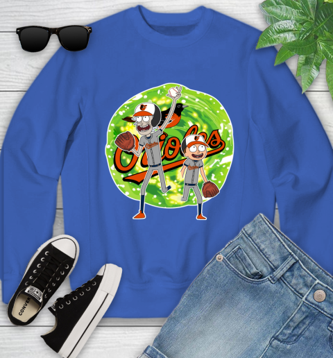 MLB Baltimore Orioles Rick And Morty Baseball Sports Youth Sweatshirt 9 MLB Baltimore Orioles Rick And Morty Baseball Sports Youth Sweatshirt - Image 9