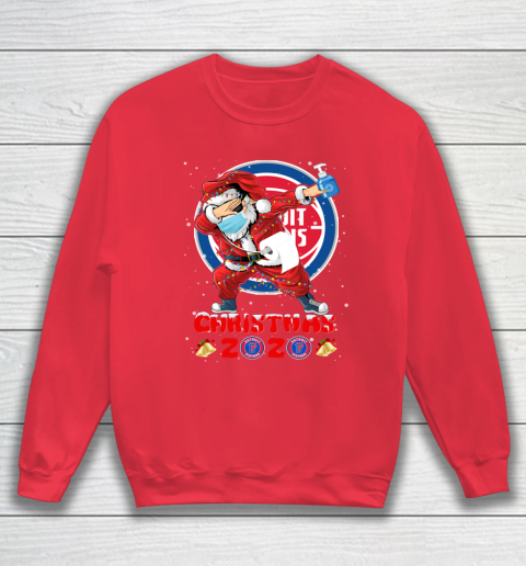Detroit Pistons Funny Santa Claus Dabbing Christmas 2020 NBA Sweatshirt 7