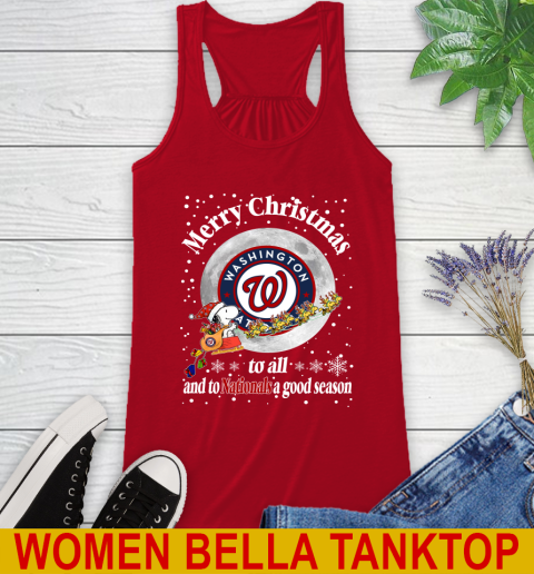 Washington Nationals Merry Christmas To All And To Nationals A Good Season MLB Baseball Sports Racerback Tank - Image 5