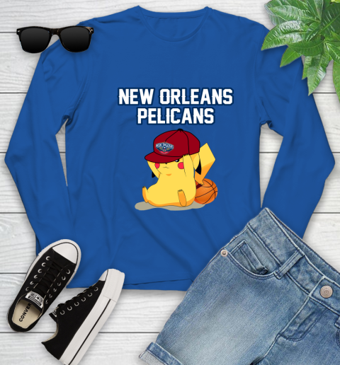NBA Pikachu Basketball Sports New Orleans Pelicans Youth Long Sleeve 9