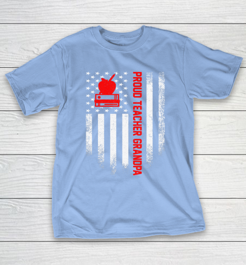 GrandFather gift shirt Vintage USA American Flag Proud Teacher Grandpa Distressed T Shirt T-Shirt 20