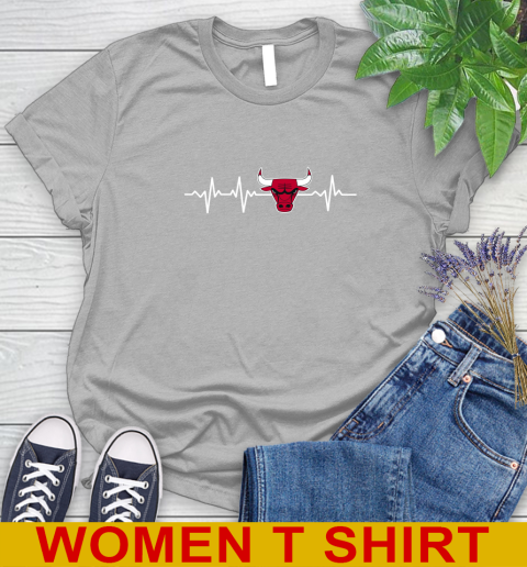 Chicago Bulls NBA Basketball Heart Beat Shirt Women's T-Shirt 5