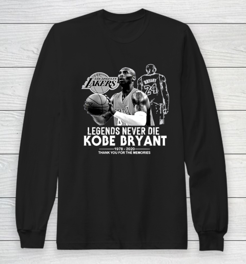 Kobe Bryant Legends Never Die 1978 2020 Thank You For The Memories Long Sleeve T-Shirt