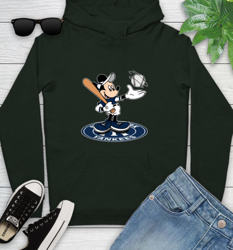 MLB Baseball New York Yankees Cheerful Mickey Disney Shirt Youth Hoodie 12