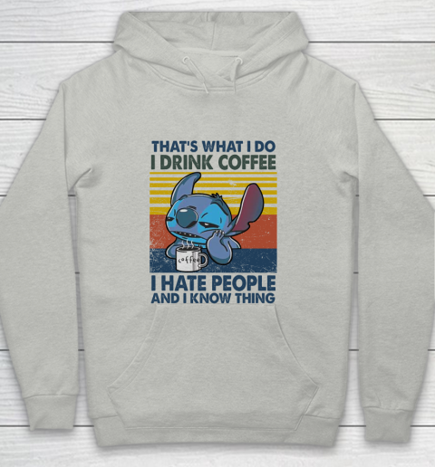 Stitch that's what I do I drink coffee I hate people and I know things vintage Youth Hoodie