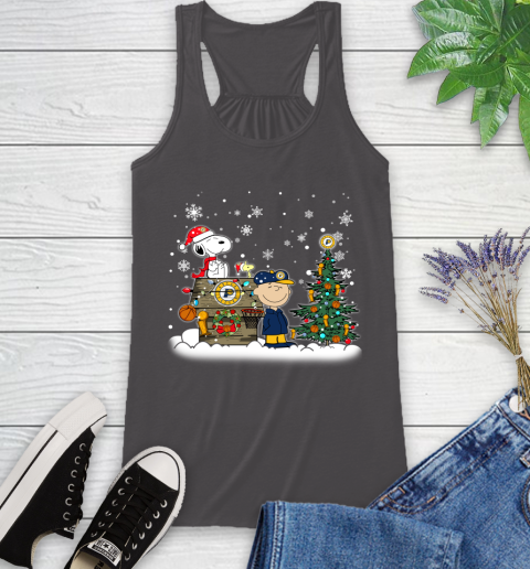 Indiana Pacers NBA Basketball Christmas The Peanuts Movie Snoopy Championship Racerback Tank 11