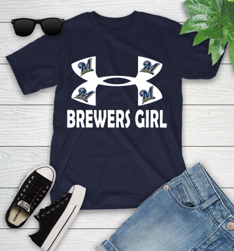 MLB Milwaukee Brewers Under Armour Baseball Sports Youth T-Shirt 2