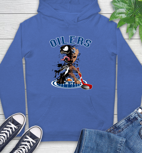 NHL Edmonton Oilers Hockey Venom Groot Guardians Of The Galaxy Hoodie 9
