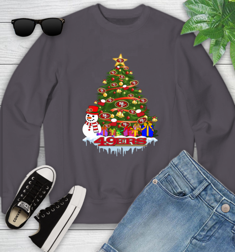 San Francisco 49ers Merry Christmas NFL Football Sports Youth Sweatshirt 6