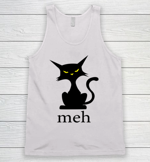 MEH CAT Shirt Funny Sarcastic Cat Lovers Halloween Tank Top