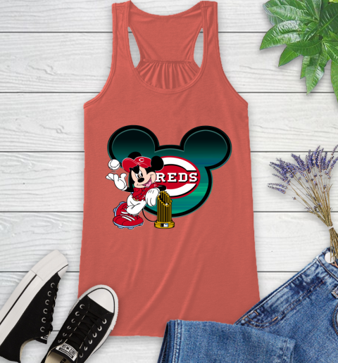 MLB Cincinnati Reds The Commissioner's Trophy Mickey Mouse Disney Racerback Tank 4