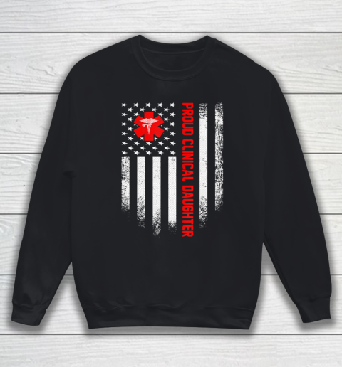 Father gift shirt Vintage USA American Flag Proud Clinical Doctor Daughter T Shirt Sweatshirt