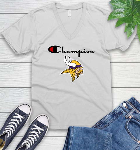 NFL Football Minnesota Vikings Champion Shirt V-Neck T-Shirt