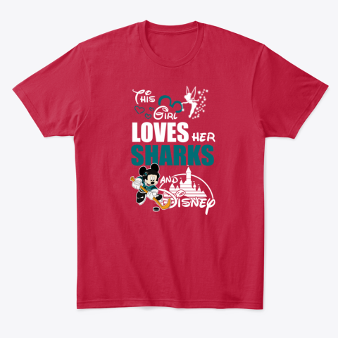 Girl Love Her SAN JOSE SHARKS And Mickey Disney ro8h girl love her san jose sharks and mickey disney classic t shirt 2 front red
