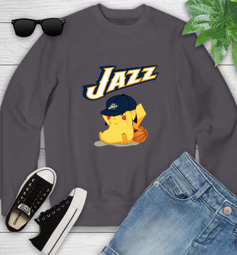 NBA Pikachu Basketball Sports Utah Jazz Youth Sweatshirt 6