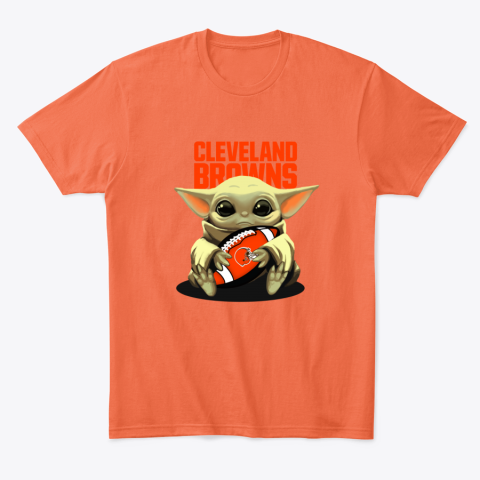 8sui baby yoda loves the cleveland browns classic t shirt 2 front orange