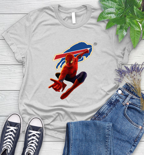 NFL Spider Man Avengers Endgame Football Buffalo Bills Women's T-Shirt