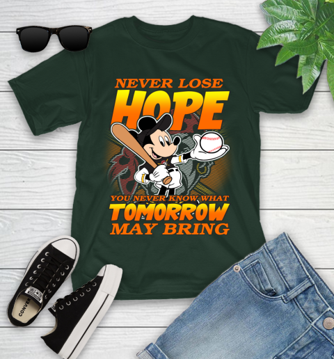 Pittsburgh Pirates MLB Baseball Mickey Disney Never Lose Hope Youth T-Shirt 5
