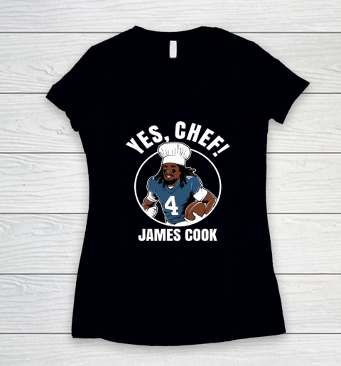 Buffalo Bills Yes Chef James Cook Shirt Women's V-Neck T-Shirt