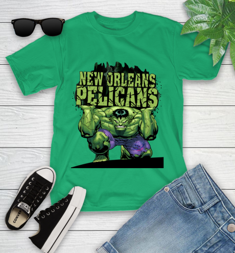 New Orleans Pelicans NBA Basketball Incredible Hulk Marvel Avengers Sports Youth T-Shirt 6