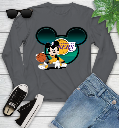 NBA Los Angeles Lakers Mickey Mouse Disney Basketball Youth Long Sleeve - Image 9