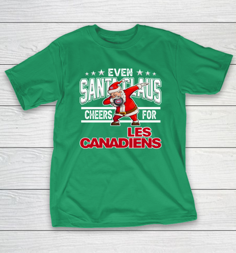 Montreal Canadiens Even Santa Claus Cheers For Christmas NHL T-Shirt 5