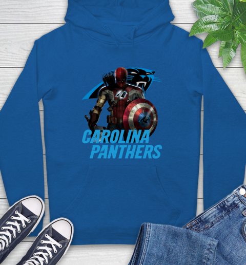 NFL Captain America Thor Spider Man Hawkeye Avengers Endgame Football Carolina Panthers Hoodie 9