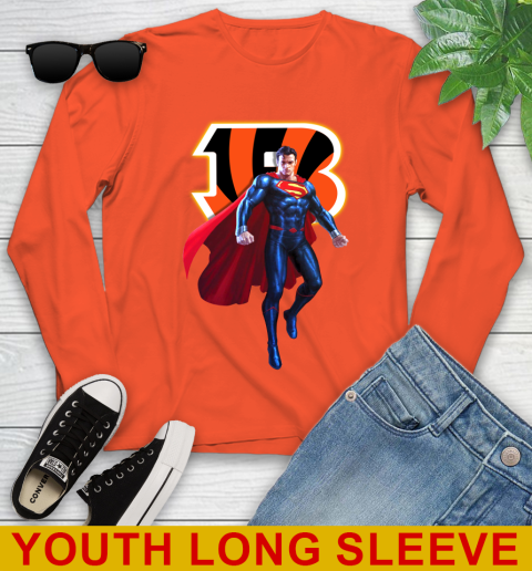 NFL Superman DC Sports Football Cincinnati Bengals Youth Long Sleeve 4