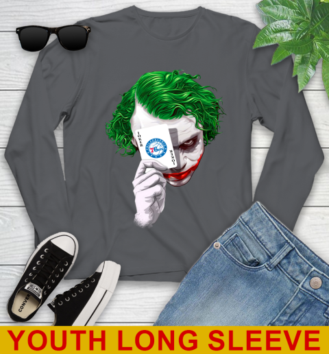 Philadelphia 76ers NBA Basketball Joker Card Shirt Youth Long Sleeve - Image 10