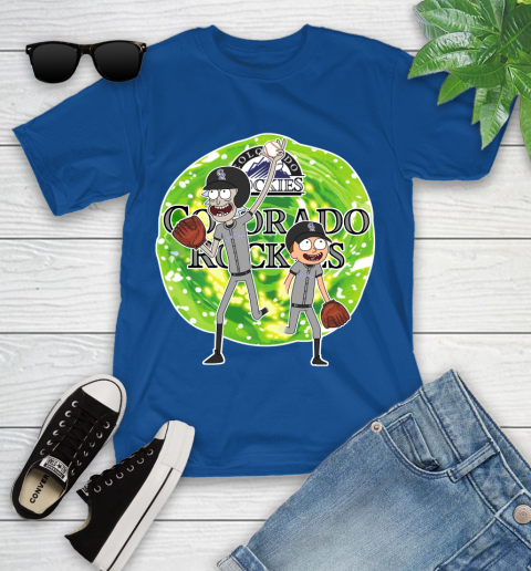 MLB Colorado Rockies Rick And Morty Baseball Sports Youth T-Shirt 9
