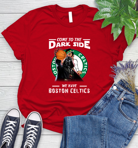 NBA Come To The Dark Side We Have Boston Celtics Star Wars Darth Vader Basketball Women's T-Shirt 13
