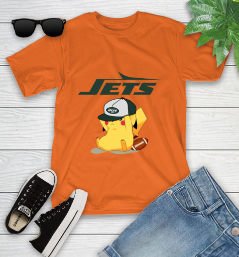 NFL Pikachu Football Sports New York Jets Youth T-Shirt 7