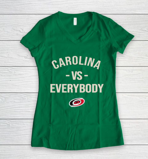 Carolina Hurricanes Vs Everybody Women's V-Neck T-Shirt 3