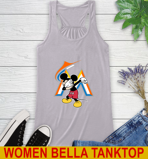 Miami Marlins MLB Baseball Dabbing Mickey Disney Sports Racerback Tank 5