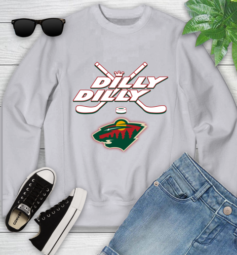 NHL Minnesota Wild Dilly Dilly Hockey Sports Youth Sweatshirt 4