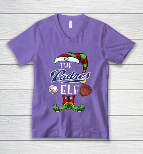 San Diego Padres Christmas ELF Funny MLB V-Neck T-Shirt 8