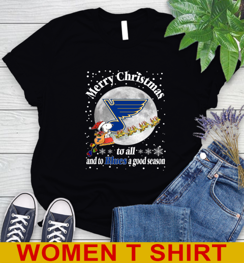 St.Louis Blues Merry Christmas To All And To Blues A Good Season NHL Hockey Sports Women's T-Shirt