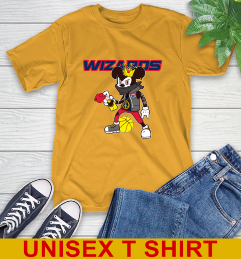 Washington Wizards NBA Basketball Mickey Peace Sign Sports T-Shirt 3
