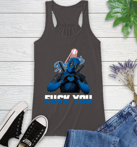 MLB Los Angeles Dodgers Deadpool Love You Fuck You Baseball Sports Racerback Tank 11