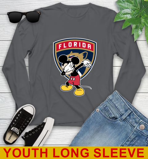 Florida Panthers NHL Hockey Dabbing Mickey Disney Sports Youth Long Sleeve 9