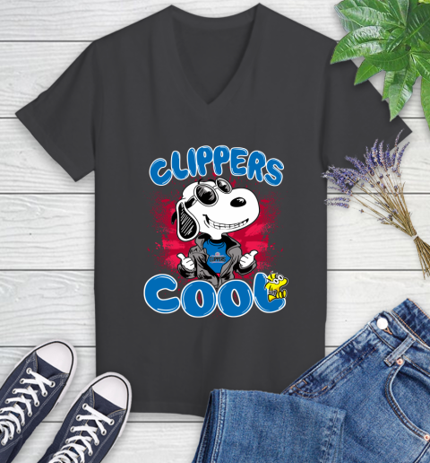 NBA Basketball LA Clippers Cool Snoopy Shirt Women's V-Neck T-Shirt 6