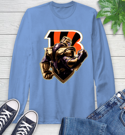 NFL Thanos Avengers Endgame Football Sports Cincinnati Bengals Long Sleeve T-Shirt 11